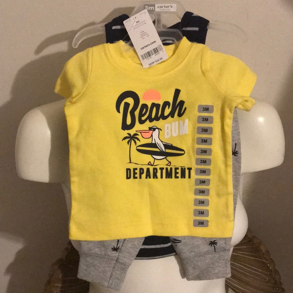 Carters Baby 3-pieces Beach Bum Department boy 3m